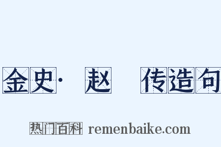 金史·赵沨传造句是什么意思的图片